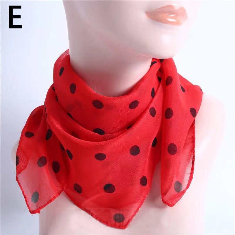Модные тонкие шарфы, 1 шт., мягкая шаль, шифоновый шарф с защитой от солнца в горошек, квадратные аксессуары для женщин