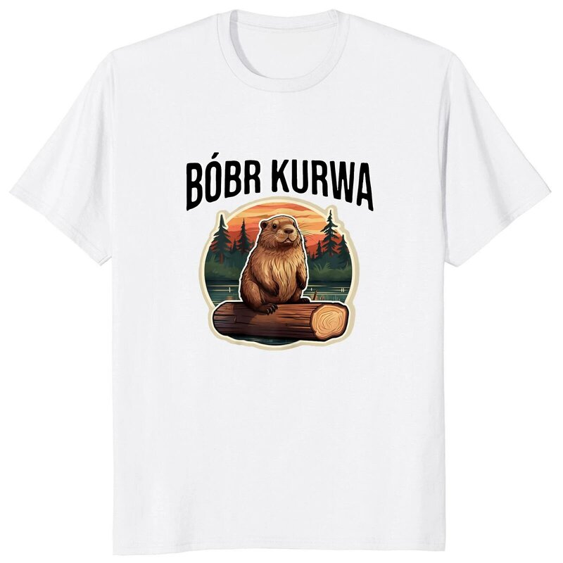 Camiseta universal para hombre y mujer, ropa de calle informal, moda gráfica Y2k, Kurwa Bobr Bober, Retro, divertida, Meme, tendencia de verano