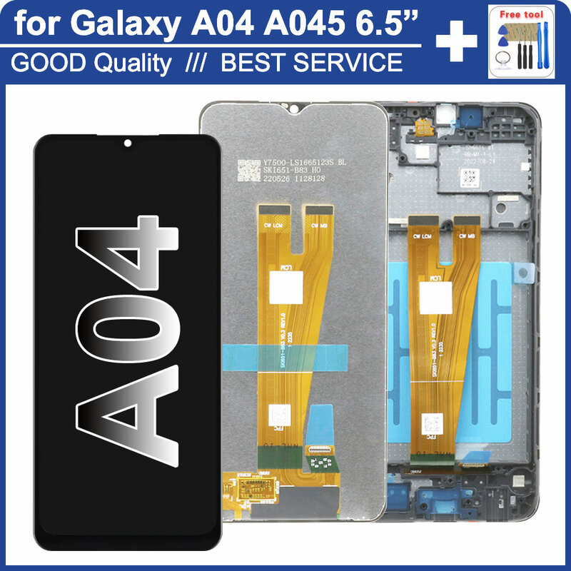 Pantalla LCD de 6,5 pulgadas para móvil, digitalizador táctil de repuesto para Samsung Galaxy A04, A045, A045F, A045M, SM-A045F/DS
