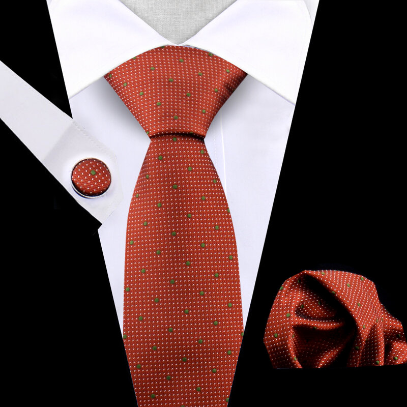 Tie For Men Business 3pc Neckties Cufflink Classic Handkerchief Suit For Wedding High Quality Stripe Tie Set Formal Gravata Gift