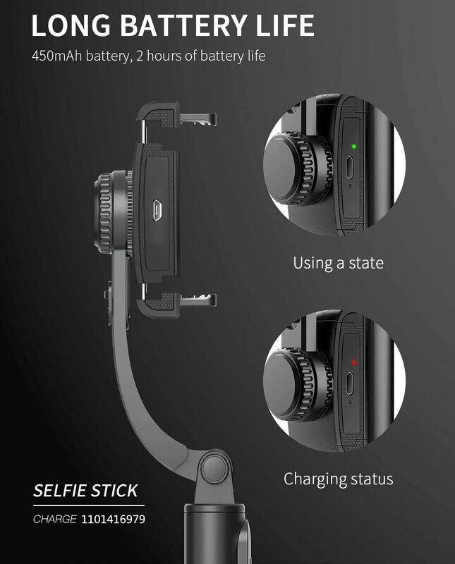 Fajniejszy 2023 nowy telefon stabilizator Gimbal wspornik stabilizatora kijek do selfie Bluetooth bezprzewodowego statywu do smartfona na żywo