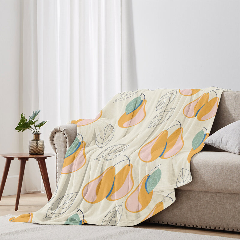 Cobertor Estampado de Frutas Infantil, Flanela Desenhos Animados, Ar Condicionado, 4 Temporada