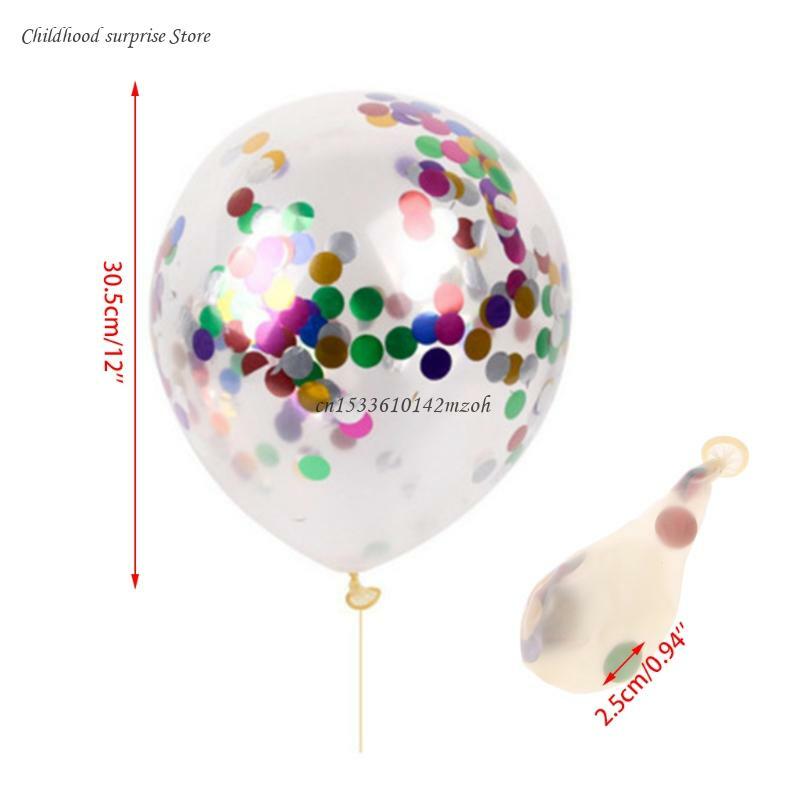 5 шт., качественные разноцветные воздушные шары с конфетти, 12 дюймов, латексные воздушные шары для вечеринки, свадьбы, Прямая