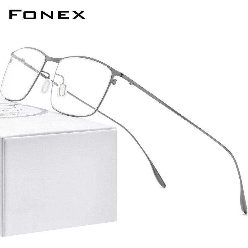 FONEX Titanium Legering Glazen Frame Mannen Vierkante Bijziendheid Recept Brillen Frames 2020 Nieuwe Full Optische Koreaanse Eyewear 8105