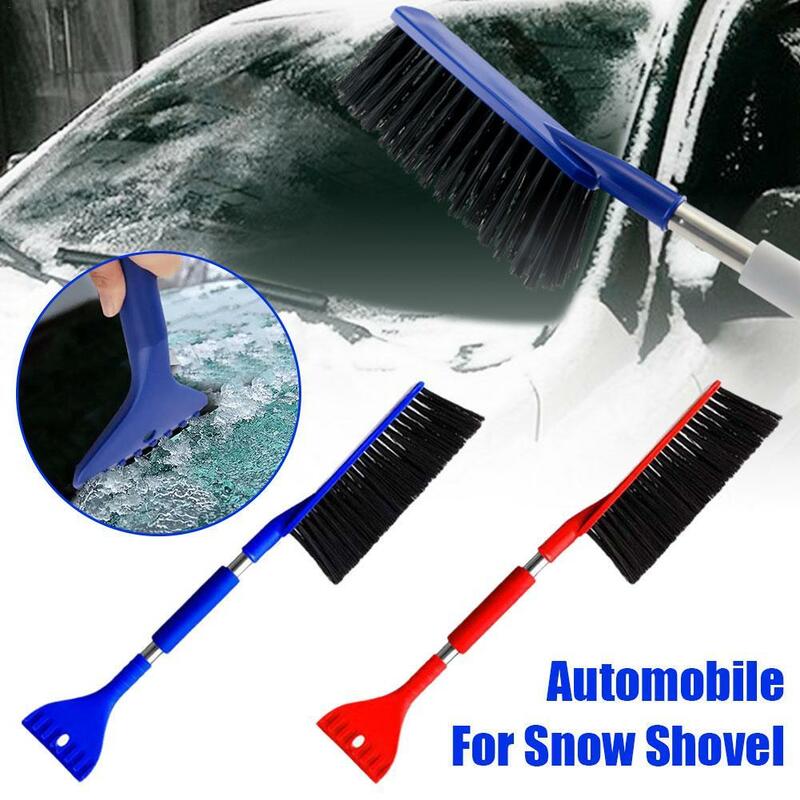 ที่ขูดน้ำแข็งอุปกรณ์กำจัดหิมะแบบ2 in 1แปรงทำความสะอาดกำจัดหิมะอเนกประสงค์พลั่วหิมะที่บังแดดหน้ารถยนต์