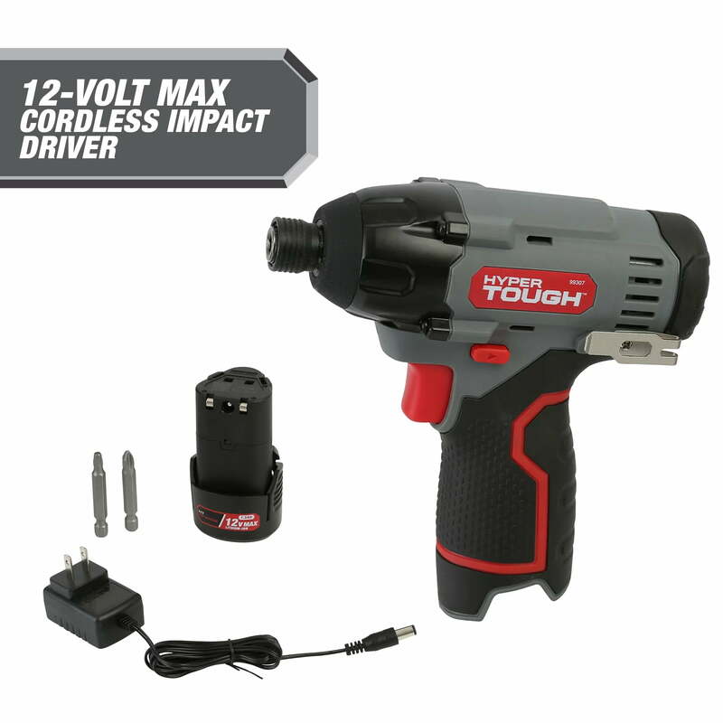 Hyper Tough 12V Max* Lithium-Ion Cordless Impact Driver with 1.5Ah Battery and Charger, Model 99307