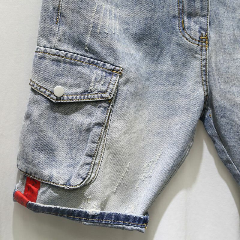 Nowe jeansowe spodenki workowate dżinsy dla mężczyzn w koreańskim stylu na lato 2024 luksusowe ubrania męskie luźne proste dżinsy typu Boyfriend Streetwear