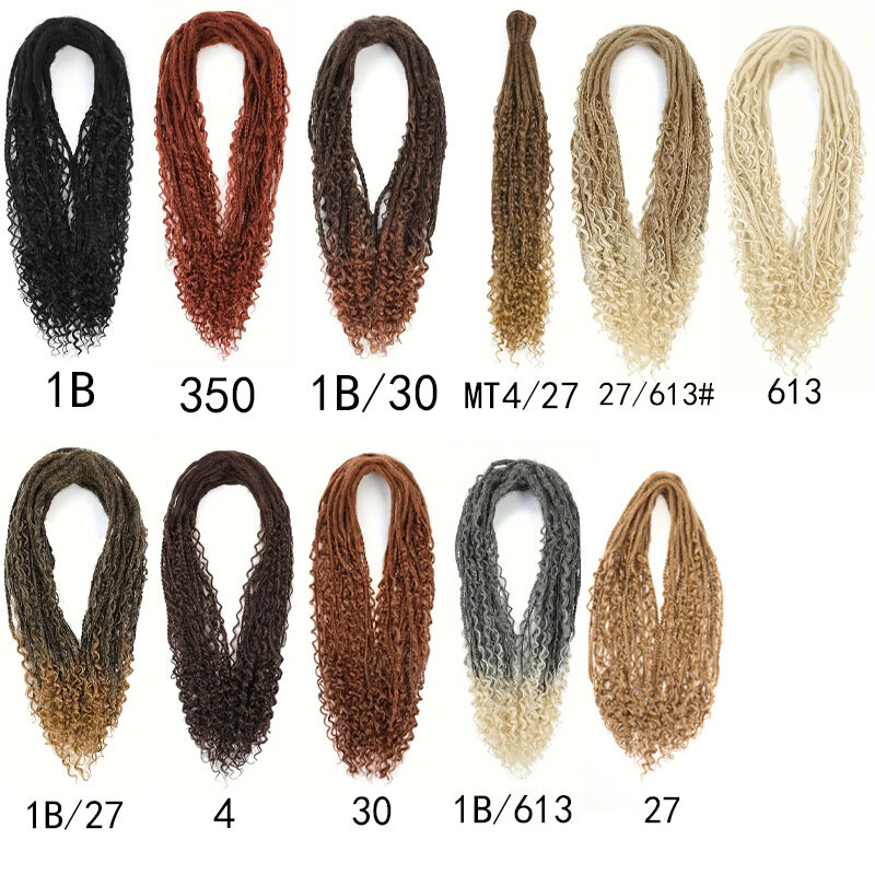 24 Inch Boho Box Braids 10 Strands Crochet Hair Bohemian Box Braids Curly Ends Messy Pre-looped Synthetic Curly Crochet Hair