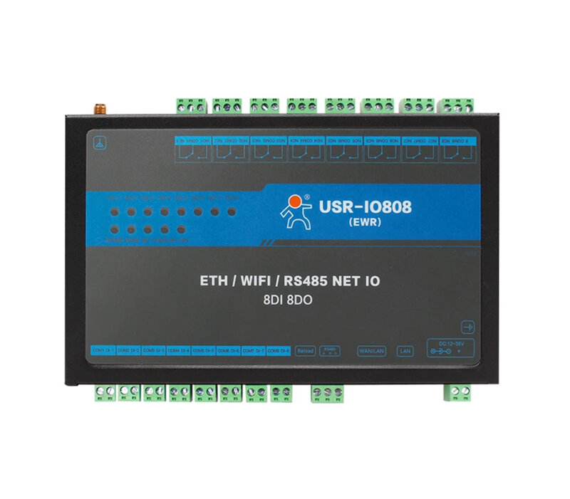8CH RS485 Ports Modbus RTU/TCP Protocol IO808-EWR 8 cara WIFI jaringan Ethernet pengontrol IO dengan Hardware Watchdog