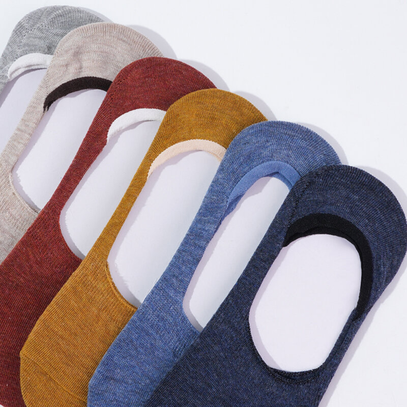 Calcetines invisibles de algodón para mujer, calcetín de primavera y verano, Color sólido, boca poco profunda, 10 unidades = 5 pares