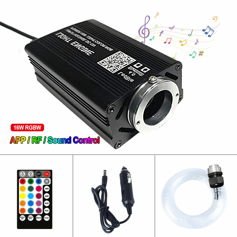 100-500pcs 0.75mm*2m bluetooth app RGB remote control starry sky sound control fiber optic light RGBW light source 12W Auto Lich