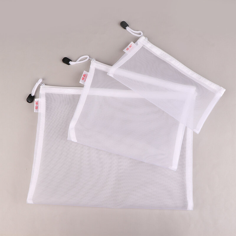 A4/A5/A6 Mesh Zipper Bag Document Bag Cosmetic Organizers Waterproof Zip School Office Supplies Pencil Case Cosmetic Makeup Bags