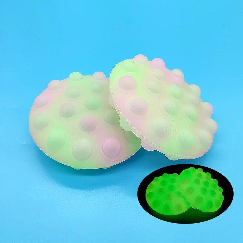 1 Buah Mainan Gelisah Bola Pop Gelembung Sensorik 3D Bola Gelisah Mainan Pop Bola Memantul Silikon Mainan Tangan Penghilang Stres untuk Dewasa & Anak-anak