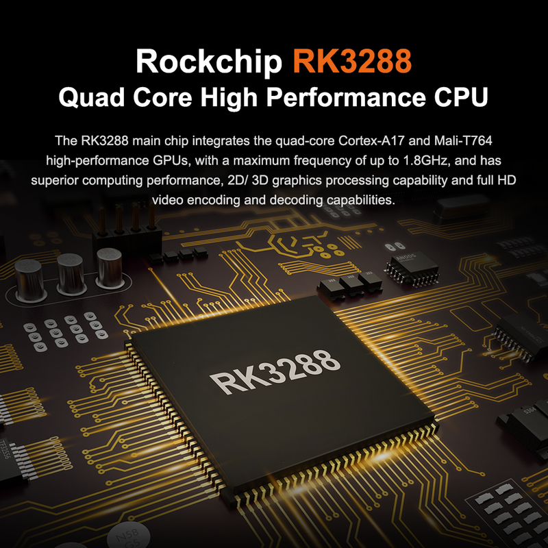 Промышленный мини-ПК Rockchip RK3288 четырехъядерный LAN безвентиляторный настольный компьютер Linux WIFI Мини ПК USB BT 4K HD