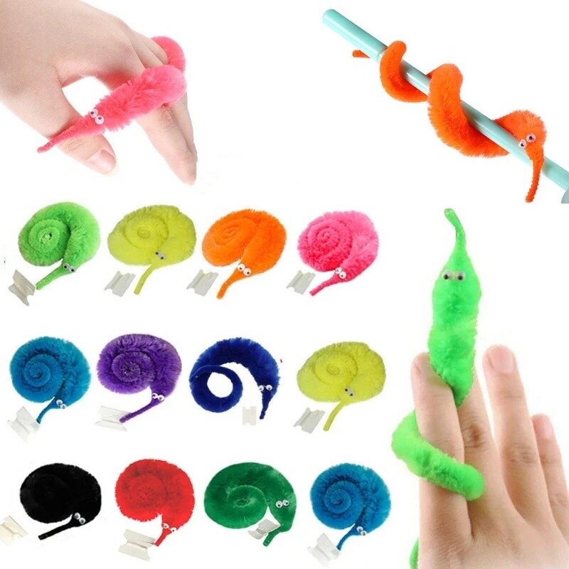 Zabawny robak magiczny zabawki rekwizyty dla dzieci początkujących Wiggly Twisty robak z niewidzialnym sznurkiem gry imprezowe zabawki do sztuczek