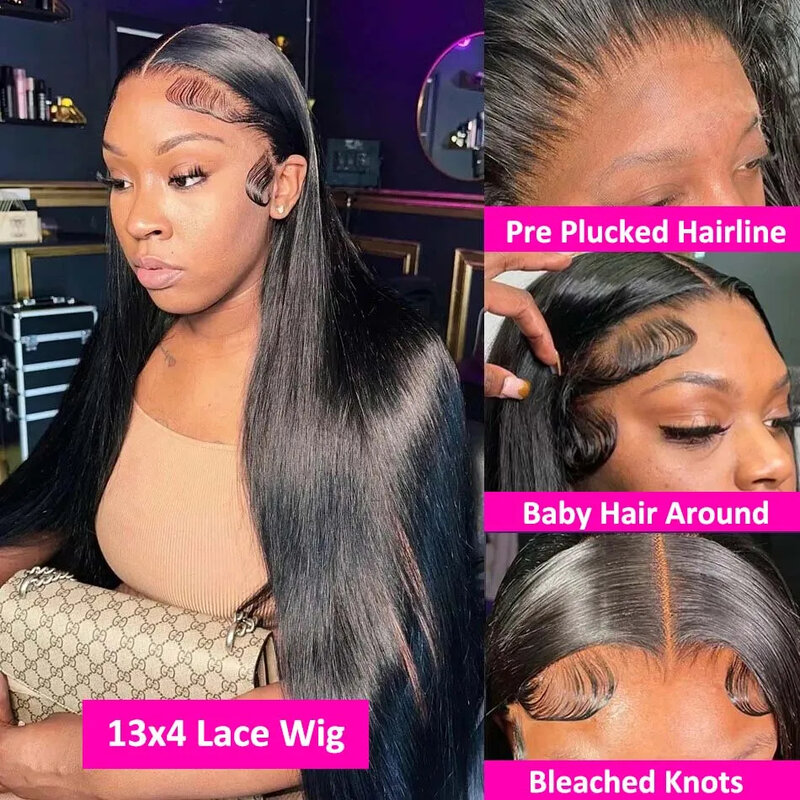 30 40 Inch 250 Density 13X6 Hd Lace Frontal Wig Straight Lace Front Wigs Human Hair 13X4 Lace Front Human Hair Wig Glueless Wig