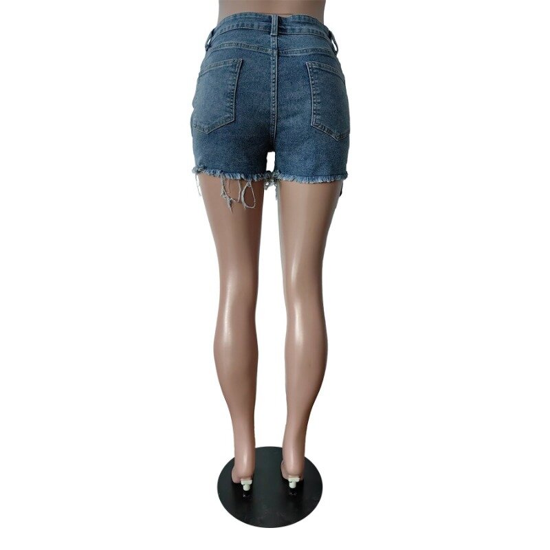 Pantaloncini di jeans con nappe rivetti da donna primavera estate 2024 cerniera con bottoni alla moda Casual All Match Y2k pantaloni corti Hipster Streetwear