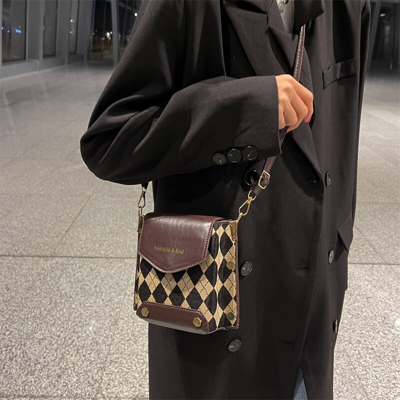 Bolsos de hombro de diseño de marca para mujer, bolso cruzado informal de moda, bolso de estilo coreano para mujer, bolso de cuero PU Retro