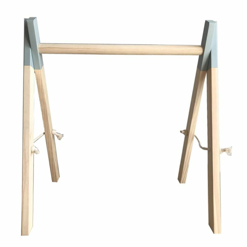 Prosty stylu nordyckim drewniany stojak do ćwiczeń dla noworodków dla dzieci sensoryczna zabawka do ciągnięcia kółkiem