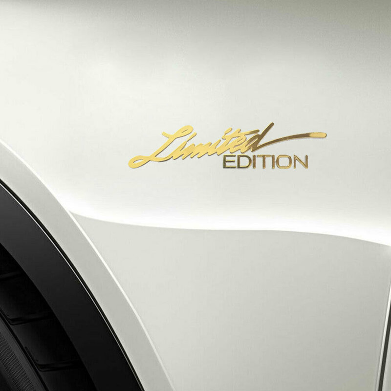2 pçs edição limitada etiqueta do carro 3d ouro corpo emblema emblema do metal adesivo decalque acessórios do carro da motocicleta decalques