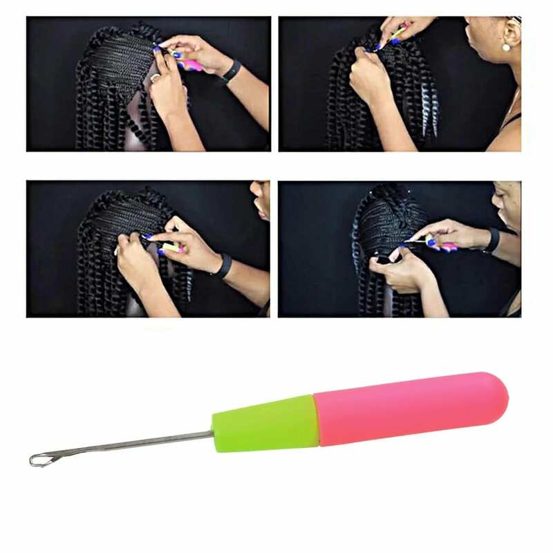 Gancho de ganchillo de plástico para tejer el cabello, agujas de 1/3/5 piezas, para rastas