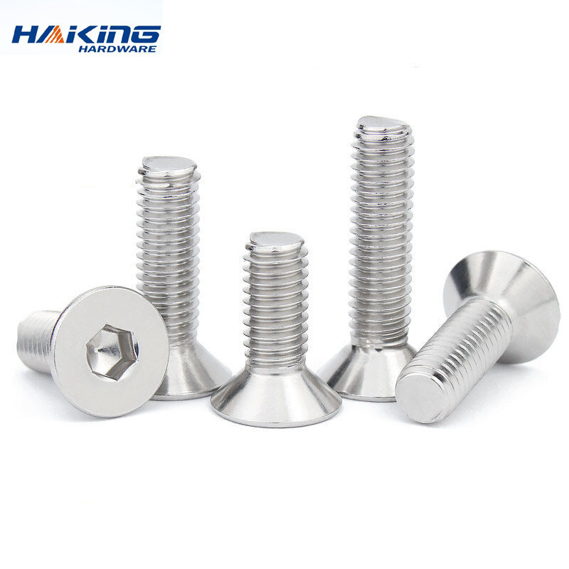 M2 M2.5 M3 M4 M5 M6 M8 304 A2 Stainless Steel Black grade 10.9 Hexagon Hex Socket Head Flat Countersunk Allen Bolt Screw