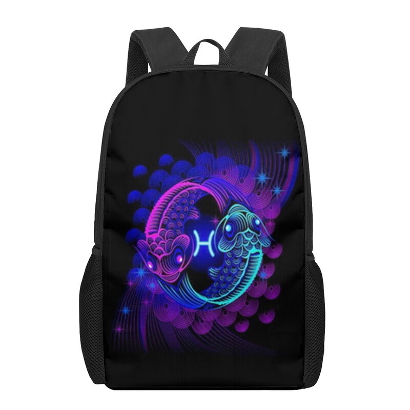 Школьный рюкзак с 3D принтом 12 созвездий для мальчиков и девочек-подростков, Повседневная сумка для книг, вместительный ранец на плечо
