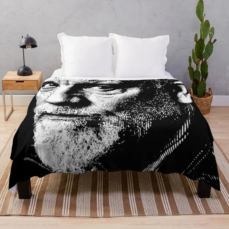 Potret hitam & Putih John Malkovich selimut lempar selimut anime untuk tempat tidur selimut turis