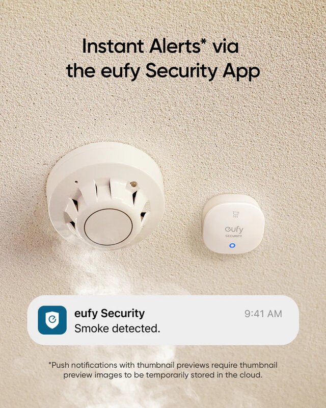 eufy Security Smoke Carbon Monoxide Alarm Listener Sensor Gas Detector Home Security Alarm