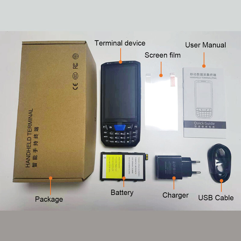 Прочный терминал сбора данных 1D Honeywell N4313, сканер штрих-кодов с зарядным устройством, портативный КПК на Android