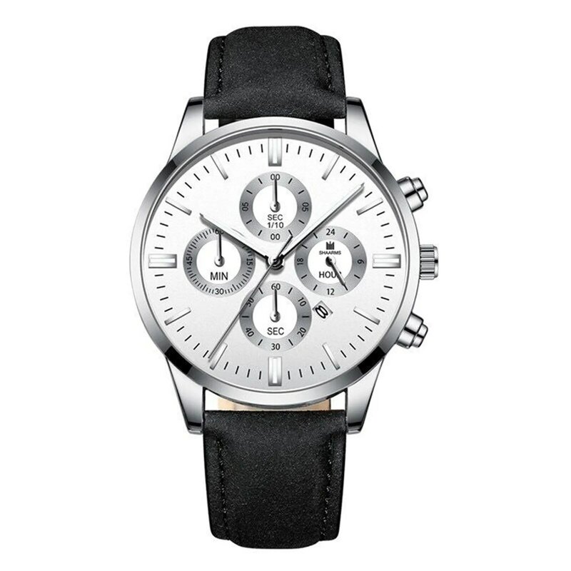 Reloj Hombre Lujo Alta Gama Fashionable Artificial Leather Strap Stainless Steel Quartz Automatic Watch Stylish Timekeeper
