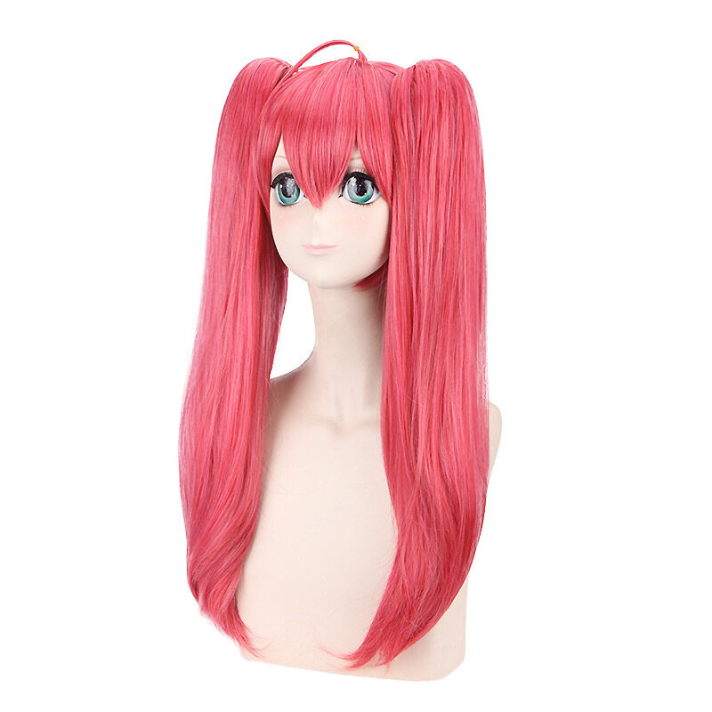 Różowa peruka peruka do Cosplay Anime na imprezę włókno termoodporne prezent urodzinowy dla dziewczynek