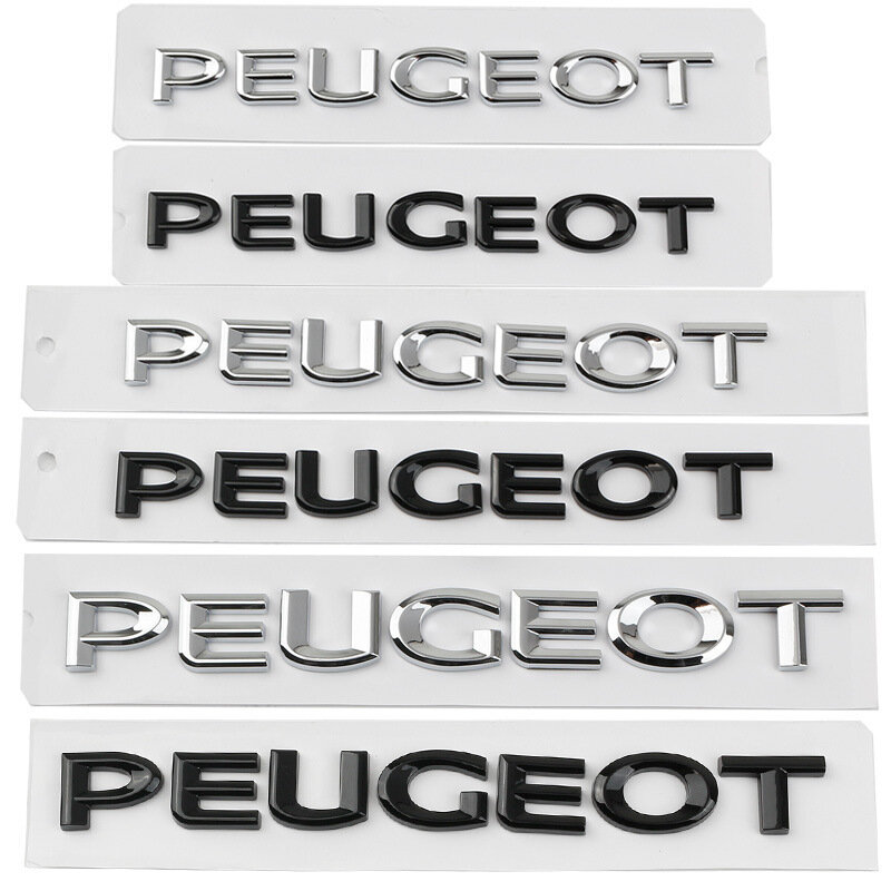 Pegatinas de coche con logotipo de letra PEUGEOT, decoración de maletero para Peugeot 206, 208, 307, 308, 408, 2008, 3008, 406, 407, 107, 207, 4007, 4008, 5008