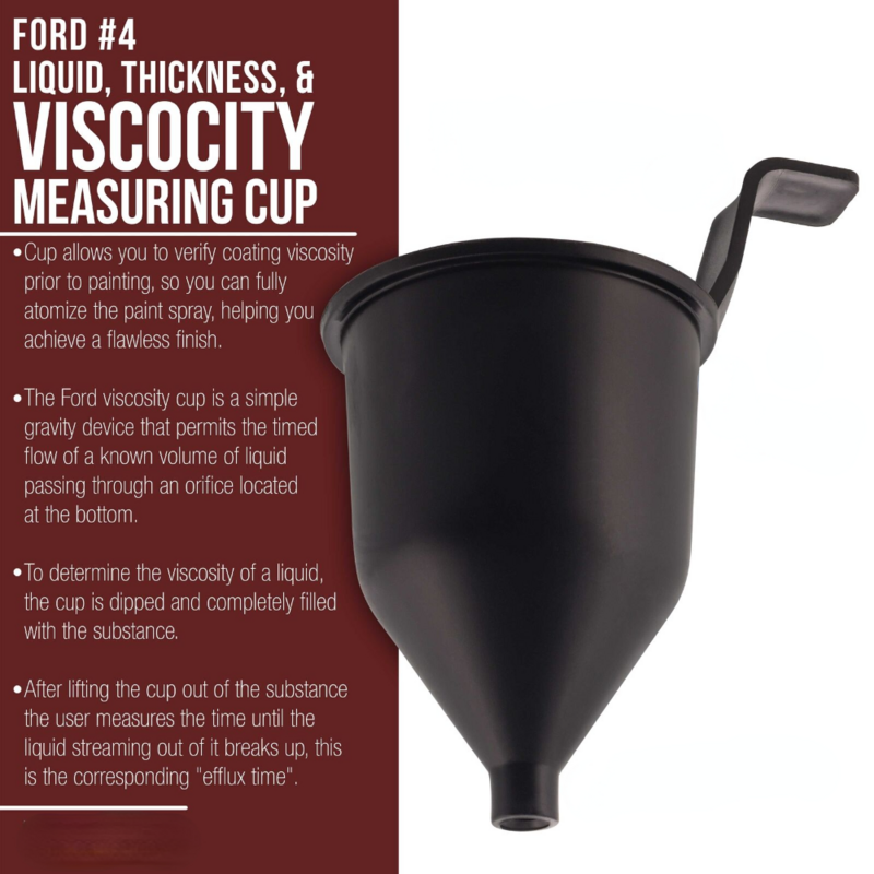 Tpaitlss Liquid Thickness Viscosity Measuring Cup Ford # 4 Four, Viscosimeter Paint