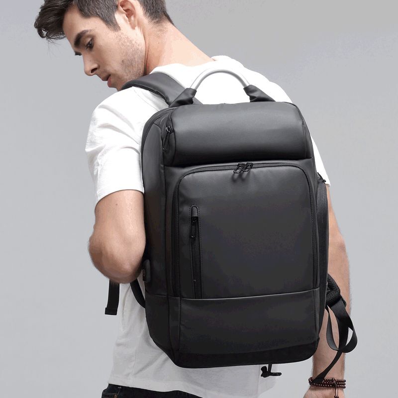 Черный деловой мужской рюкзак для ноутбука 15,6 с USB-зарядкой