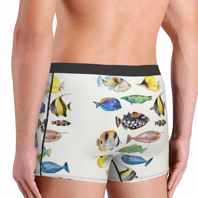 Divers caleçons colorés pour hommes, sous-vêtements respirants 402, shorts College en 3D, cadeaux d'anniversaire, caleçons de poisson tropical, qualité supérieure