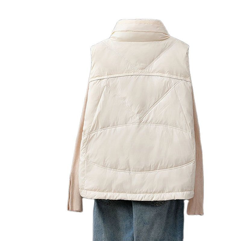 여성용 민소매 재킷, 밝은 면 조끼, 가을 및 겨울 조끼 코트, 짧은 조끼 재킷, 캐쥬얼 외투, 5XL