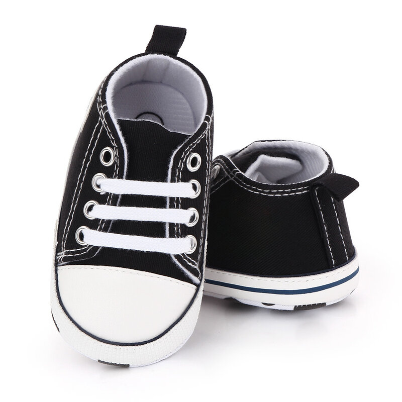 Zapatillas de deporte clásicas de lona para bebé, niño y niña, con estampado de estrellas, primeros pasos, zapatos antideslizantes para bebés recién nacidos