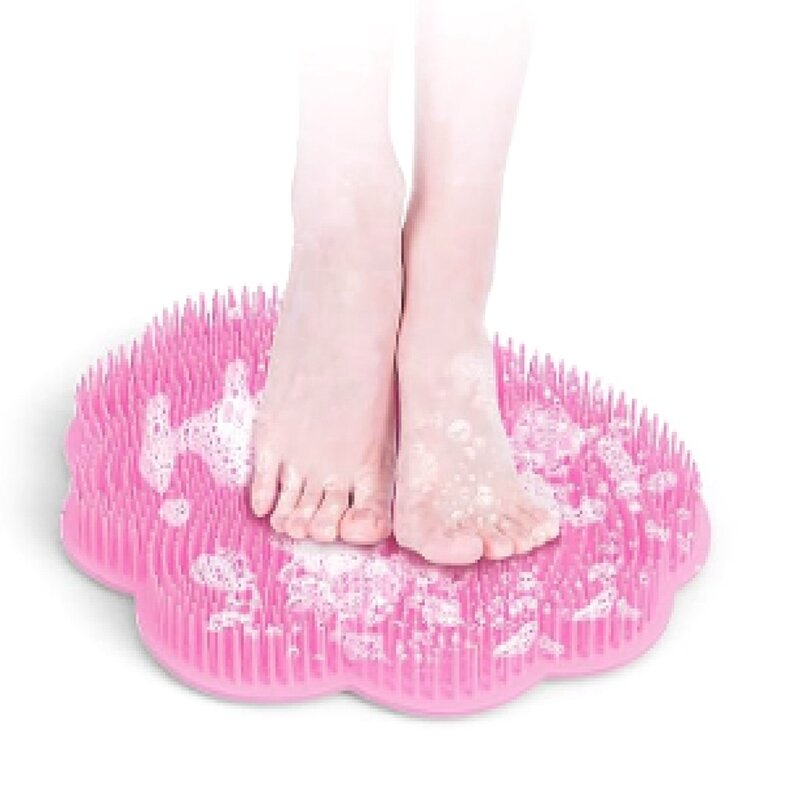 Depurador masajeador de pies de ducha con ventosas, depurador de espalda montado en la pared para ducha, alfombrilla de depurador de pies manos libres