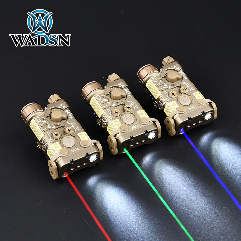 WADSN-L3-NGAL táctico de Metal Airsoft, luz LED estroboscópica de alta potencia, láser IR rojo/verde/Azul, 150lm, con puntería para arma AN/PEQ15