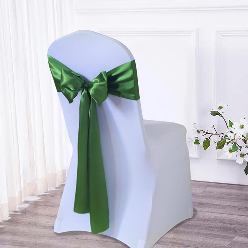 Satin Chair Bow Tie Ribbon Bow Sashes Chair Bands Wedding Party Event Hotel Banquet Decoration Chairs Sash Bow Tie Chair Cover