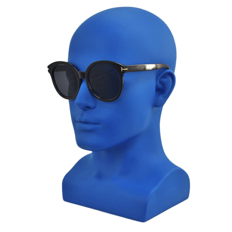 Male Mannequin Head Professional Manikin Head for Display Wigs Hats Headphone Display Stand (Matte Blue)
