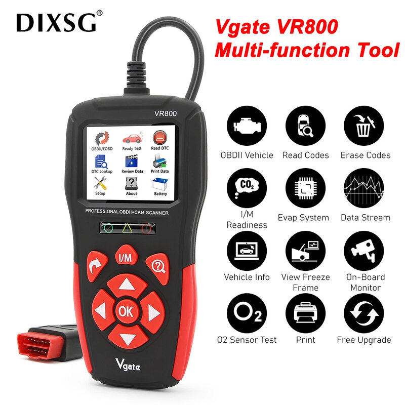 Vgate VR800 samochodowy czytnik kodów OBD2 skaner samochodowy urządzenia do skanowania OBD 2 Auto diagnostyczne ODB2 skaner PK AS500 KW850 ELM327