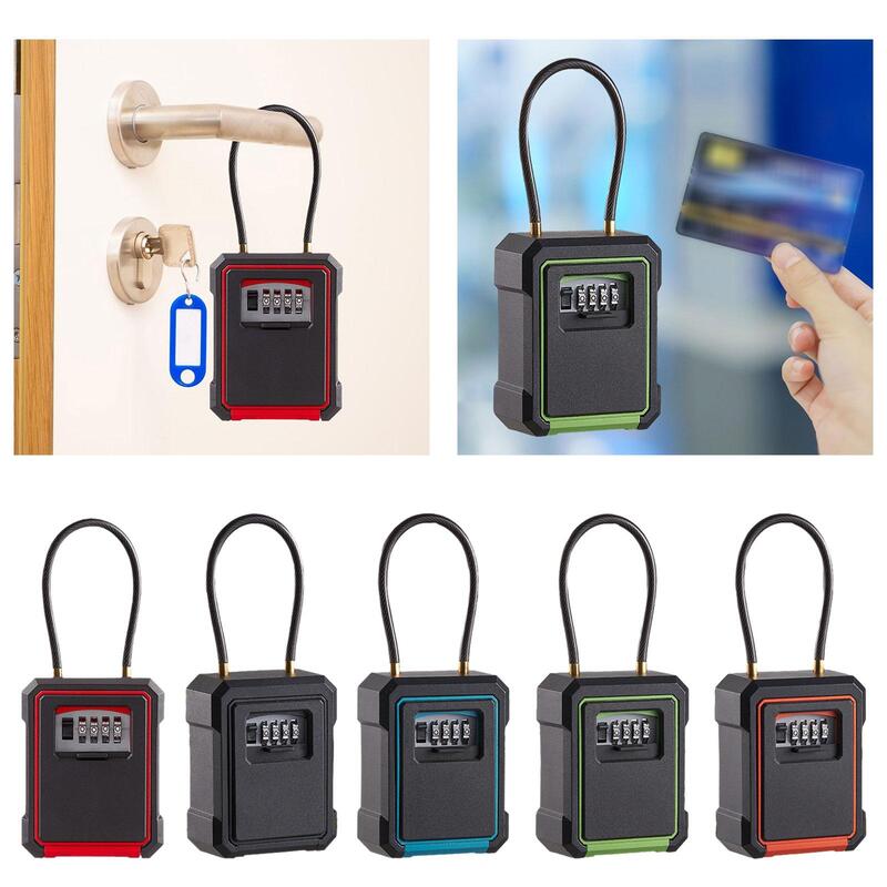 Key Lock Box Resettable Code Easy to Install Alloy Multifunctional Waterproof Lockbox for Offices Warehouse Homes Schools Hotels