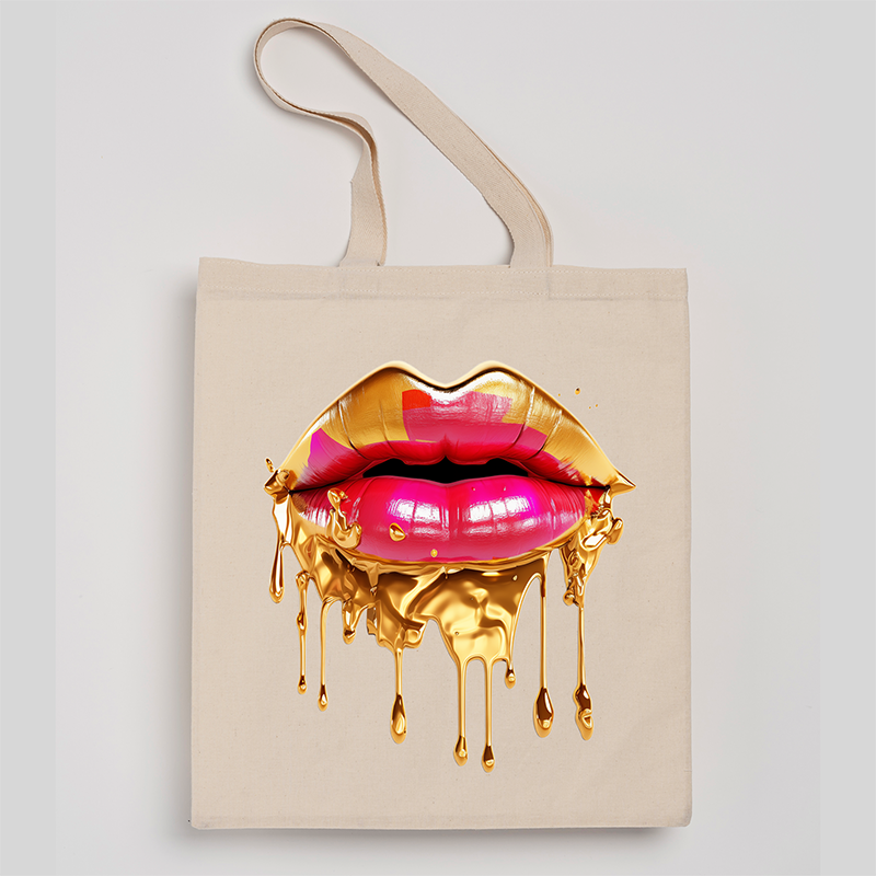 Портативная Холщовая Сумка через плечо с рисунком в виде губ, модная Экологически чистая дорожная сумка