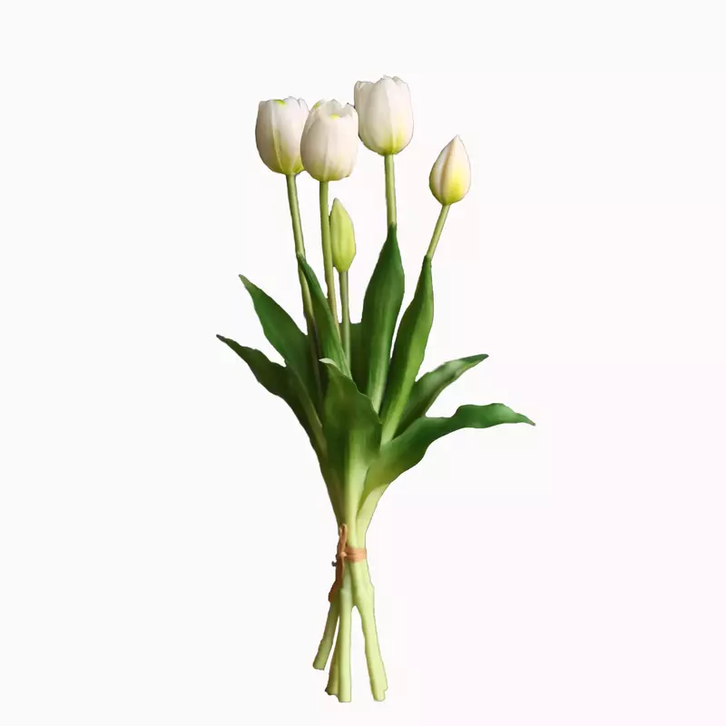 Kualitas Tinggi Pelembab Lima Kepala Tulip Nordic Dalam Ruangan Buket Realistis Simulasi Bunga Pernikahan Dekorasi Rumah