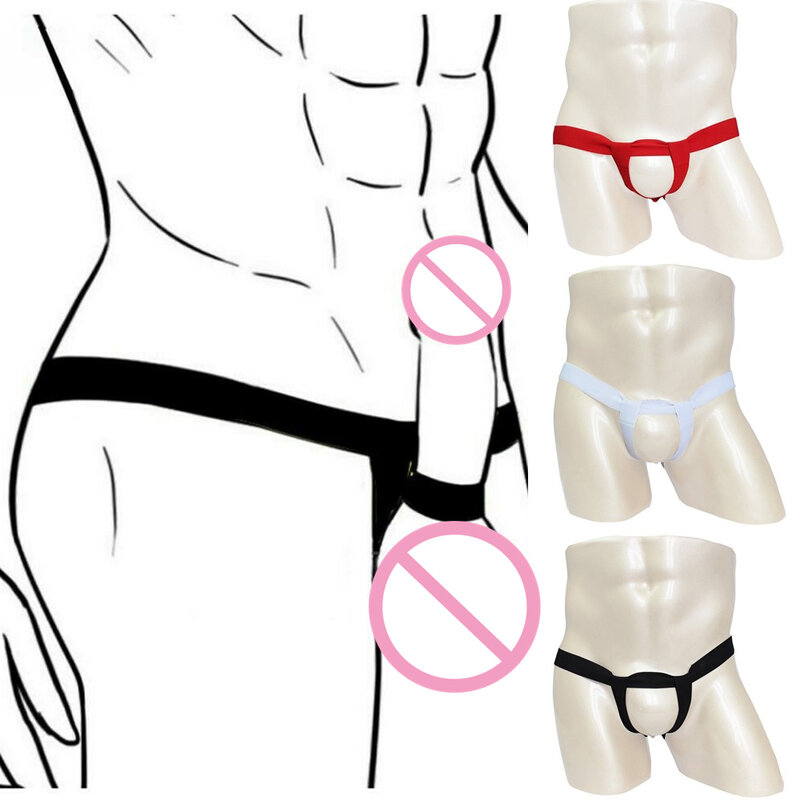 Сексуальные мужские бандажные стринги, увеличивающие ремешок, стринги, джоки с передним отверстием, трусы-брифы, нижнее белье, прозрачное ночное белье