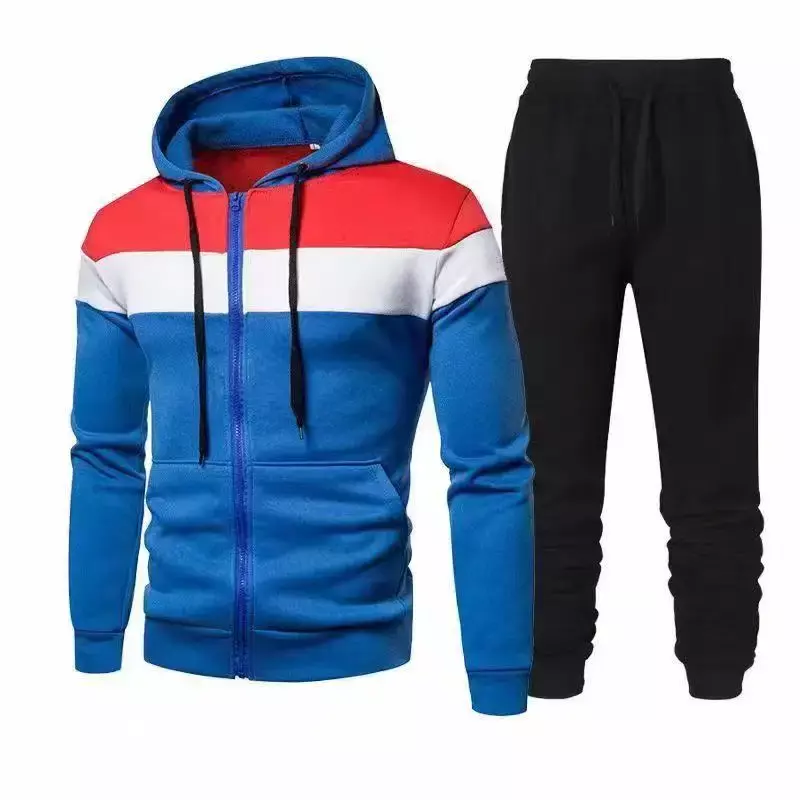 Спортивный костюм мужской с капюшоном, повседневный комплект из 2 предметов, кофта и штаны, тренировочная одежда в стиле хип-хоп для бега, весна-осень