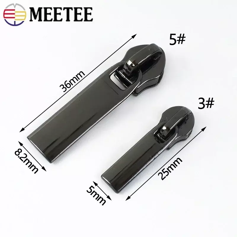 20Pcs Meetee Zipper Slider untuk 3 #5 # Nilon Ritsleting Jaket Zip Kepala Tas Pakaian Ritsleting Perbaikan perlengkapan DIY Jahit Aksesoris