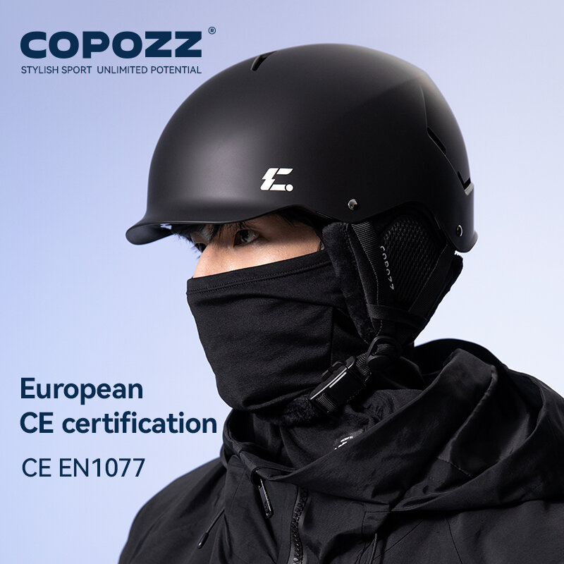 COPOZZ-casco de esquí moldeado integralmente para hombres y mujeres adultos, casco de Snowboard con buclé magnético para motocicleta y nieve, certificado por marido
